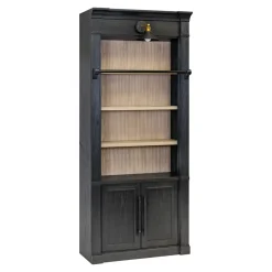 Abbot Place 94" Tall Bookcase Black & Ladder