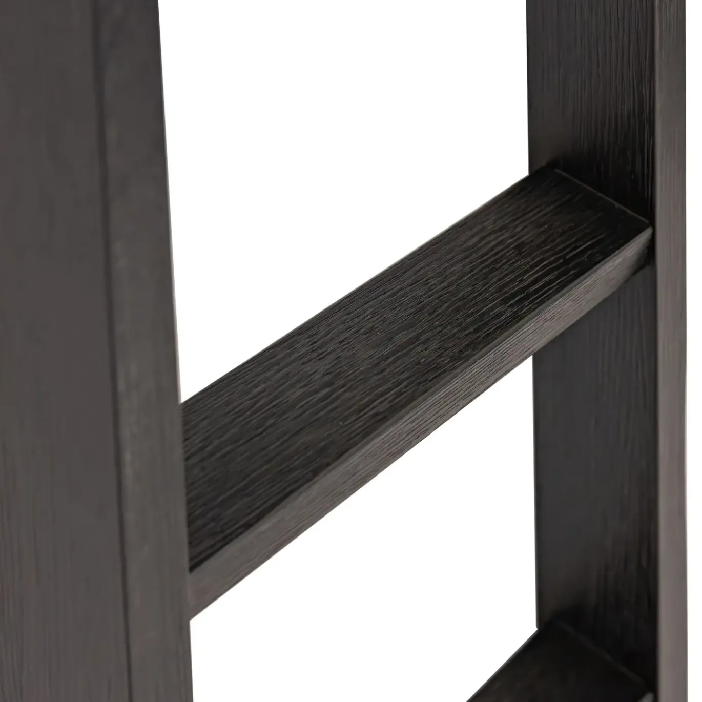 Abbot Place 94" Tall Bookcase Black & Ladder