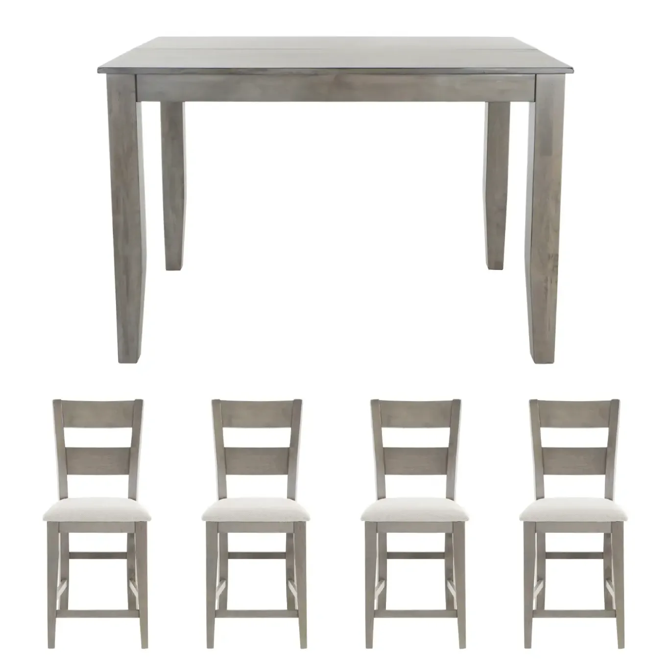 Alamo 5pc Pub Set: Extendable Counter Height Table, 4 Pub Chairs