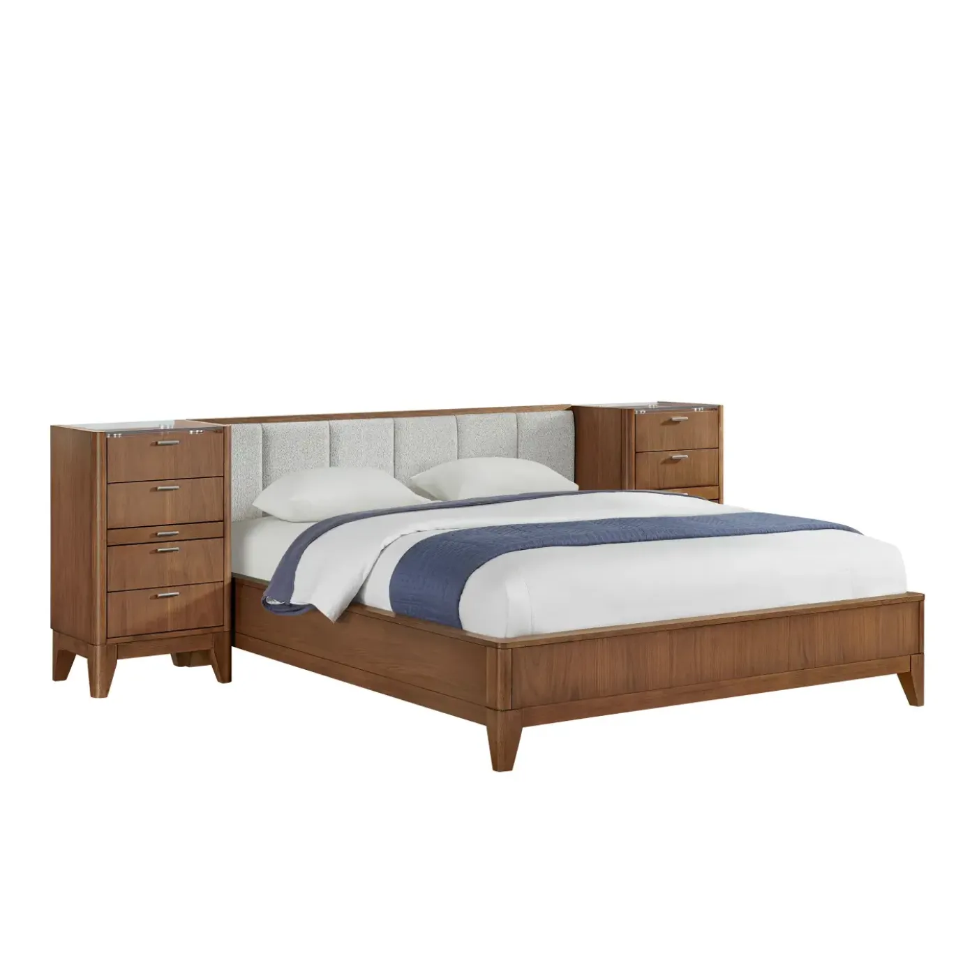 Amalie California King Bed Wall Bed With Piers, Dresser, Mirror