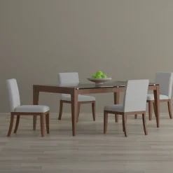Amalie 5pc: Dining Table And 4 Upholstered Chairs