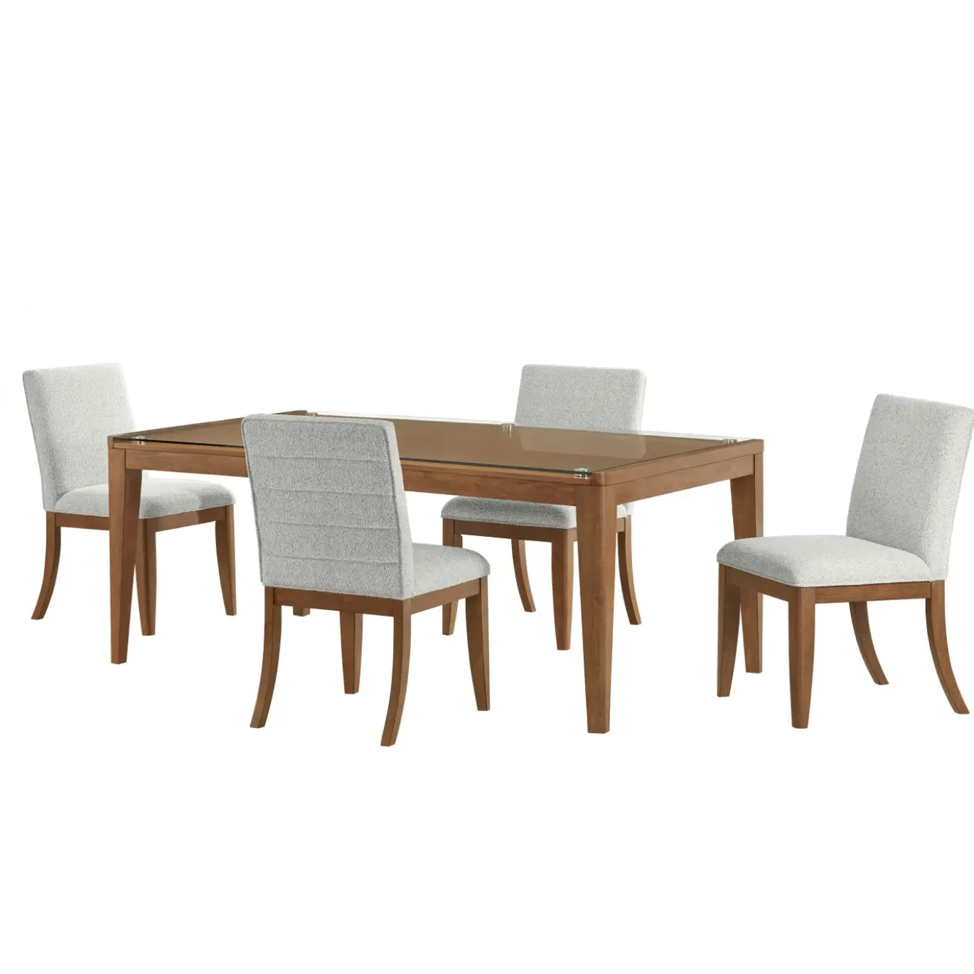 Amalie 5pc: Dining Table And 4 Upholstered Chairs