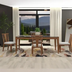 Amalie 5pc: Dining Table And 4 Wood Side Chairs