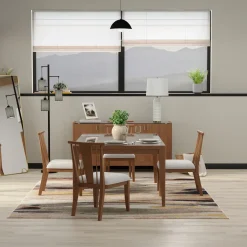 Amalie 5pc: Dining Table And 4 Wood Side Chairs