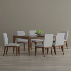 Amalie 7pc: Dining Table And 6 Upholstered Chairs