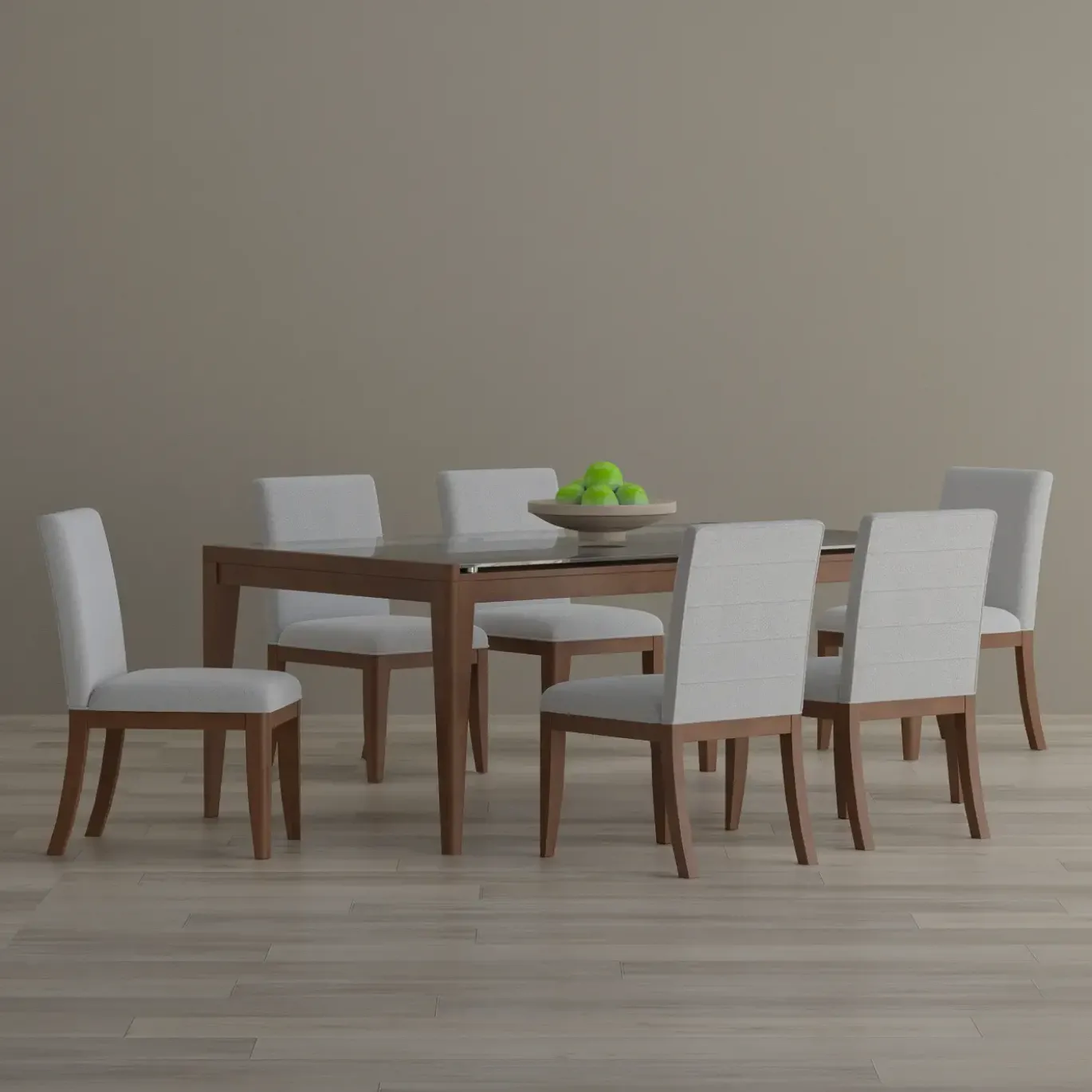 Amalie 7pc: Dining Table And 6 Upholstered Chairs