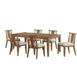 Amalie 7pc: Dining Table And 6 Wood Side Chairs