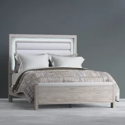 Avery California King Upholstered Bed with Light