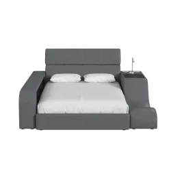 Blaine Modular Full Bed with Built-in Nightstand, Lounge Chair & Bookcase
