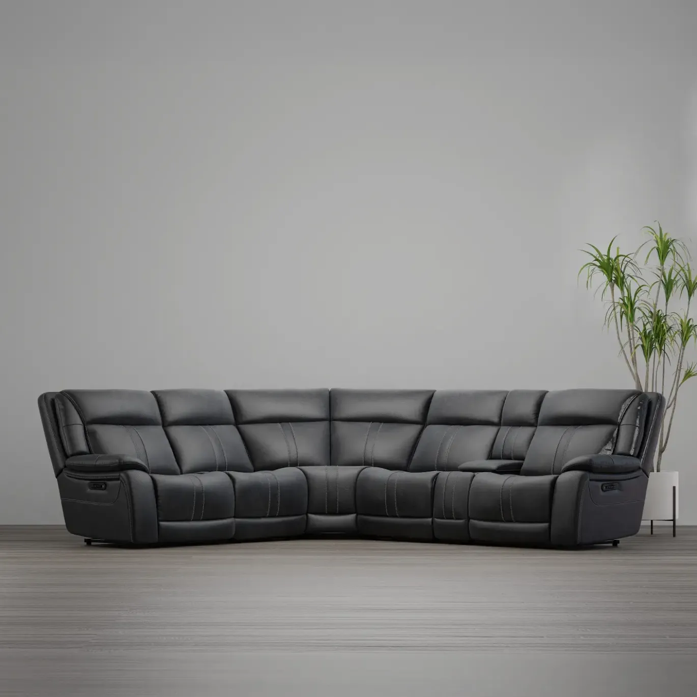 Blockbuster 6pc Immersive Sound Power Sectional w/heat and massage