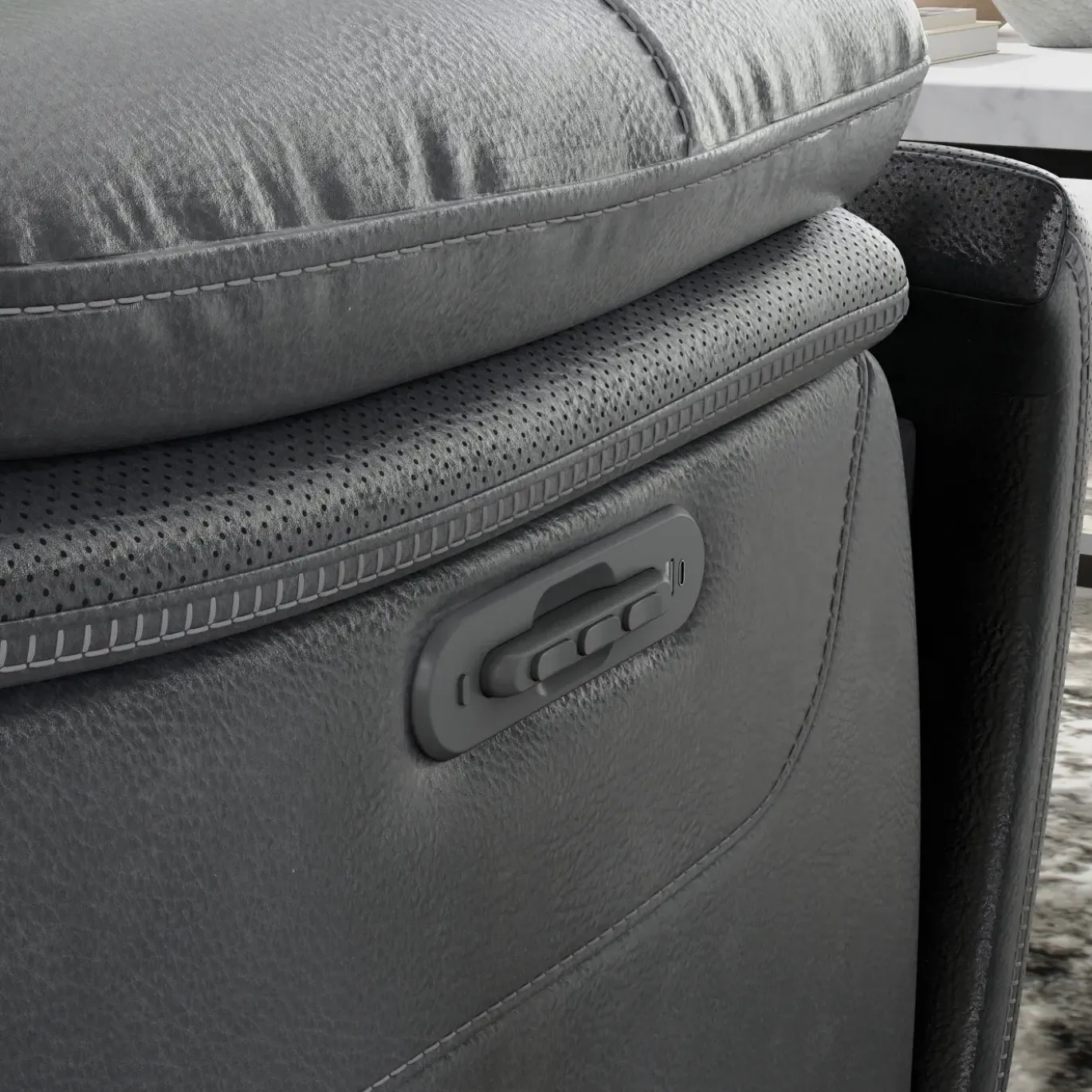 Blockbuster 6pc Immersive Sound Power Sectional w/heat and massage