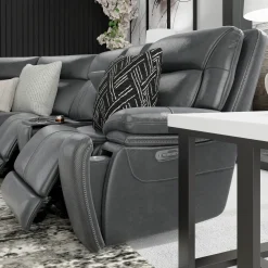Blockbuster 6pc Immersive Sound Power Sectional w/heat and massage