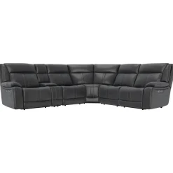 Blockbuster 6pc Immersive Sound Power Sectional w/heat and massage