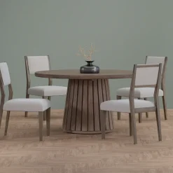 Carnaby Extendable Round Table & 4 Side Chairs