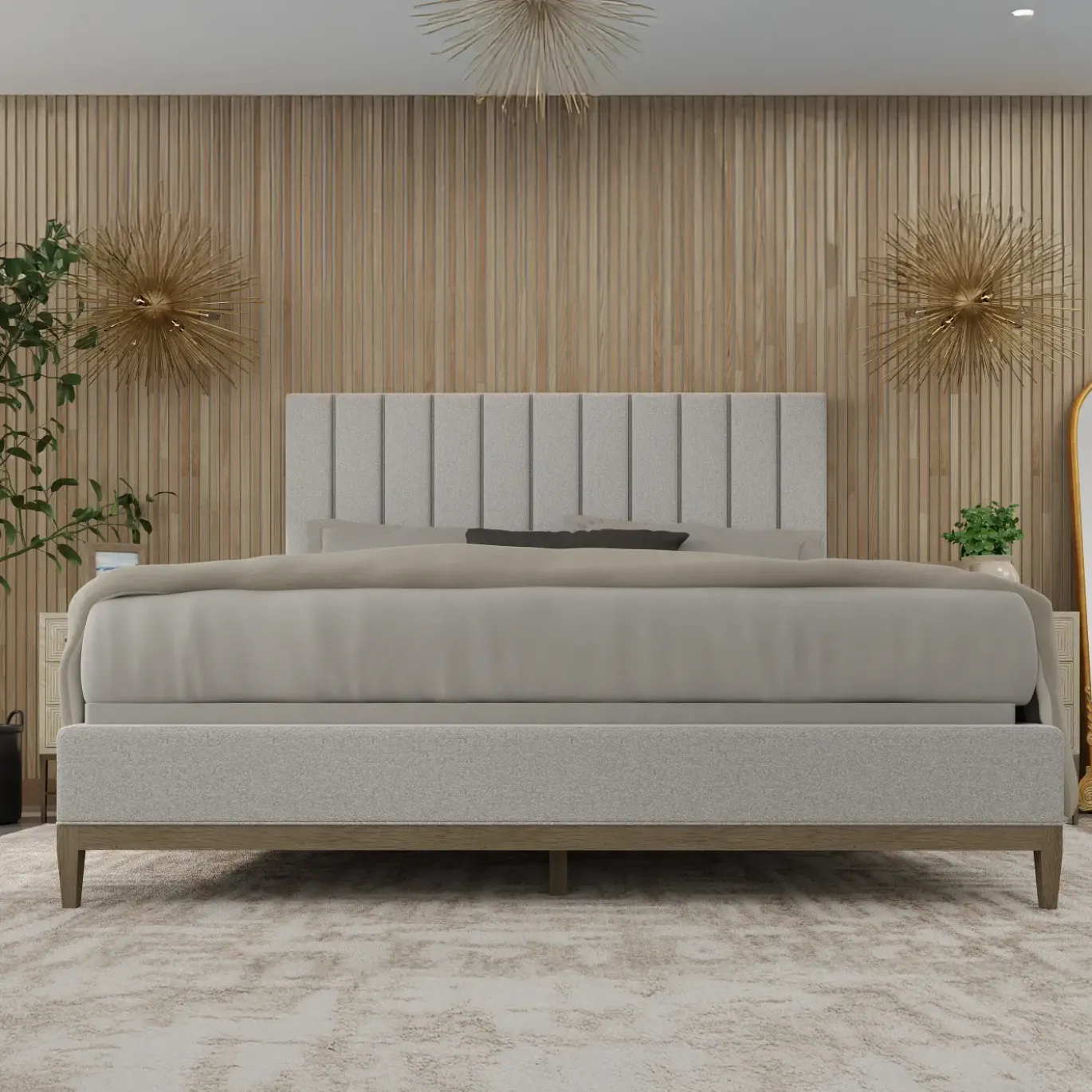 Cascade Channeled Upholstered Bed