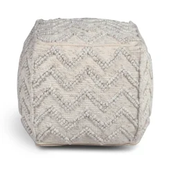 Chevron Pouf Square Ottoman