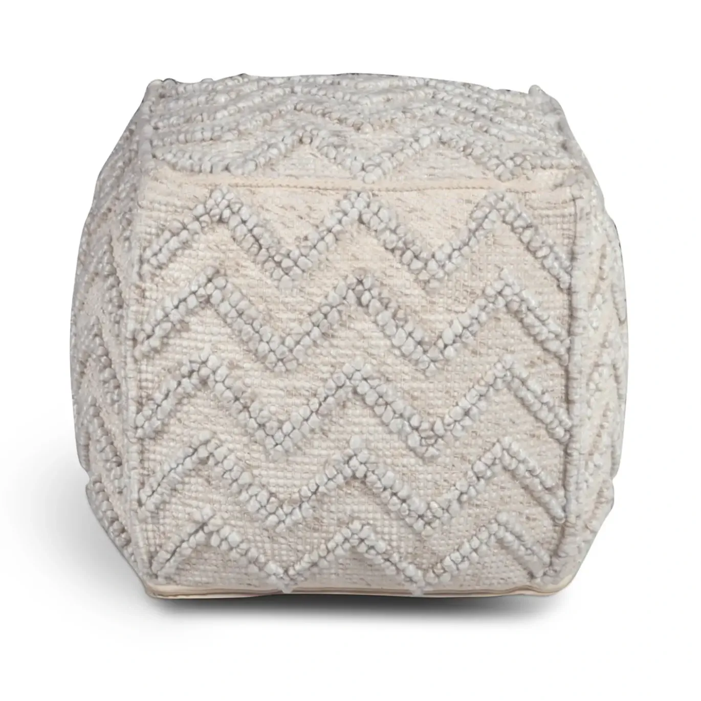 Chevron Pouf Square Ottoman