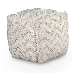 Chevron Pouf Square Ottoman