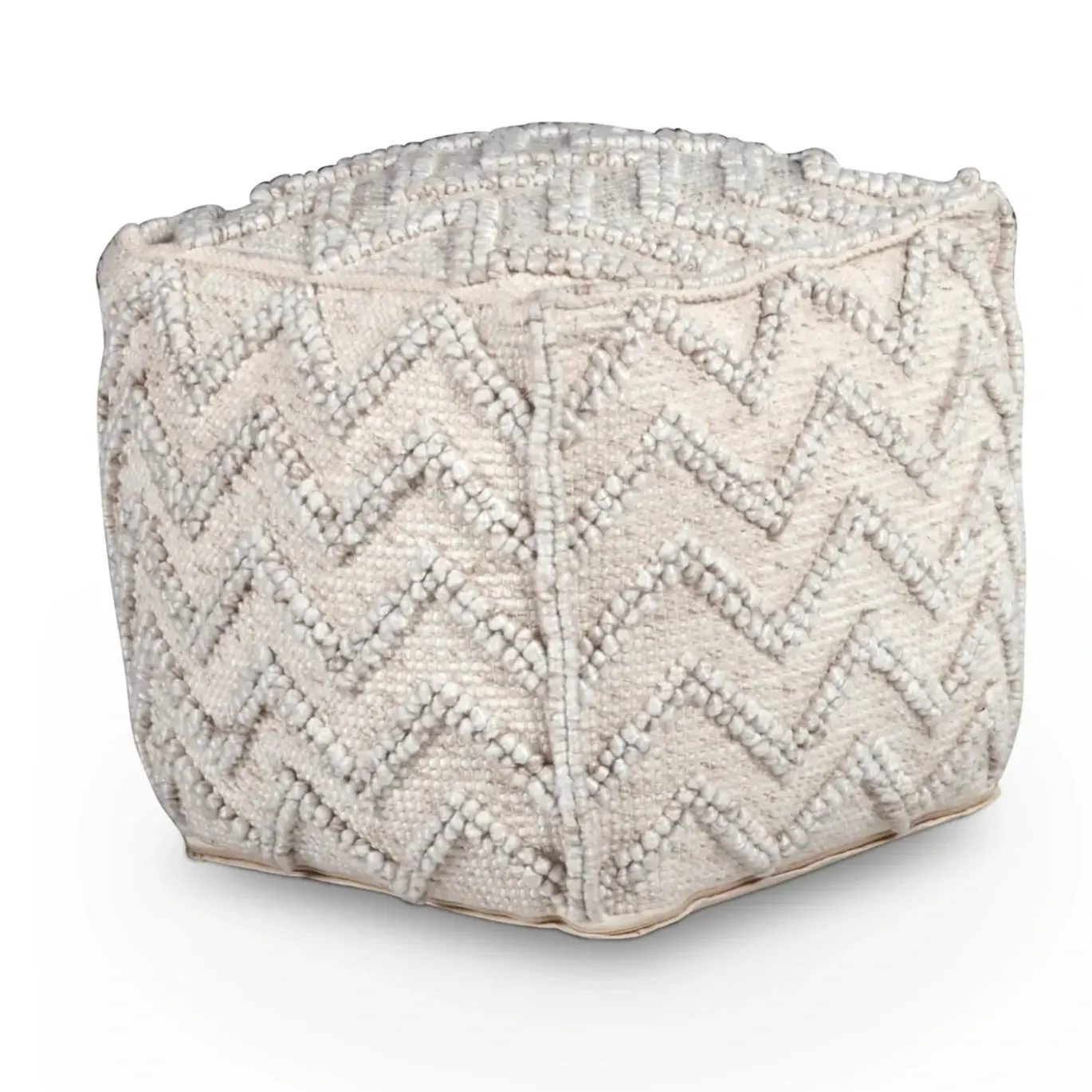 Chevron Pouf Square Ottoman