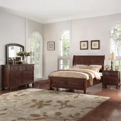 Cortland California King Sleigh Storage Bed, Dresser, Mirror, Nightstand