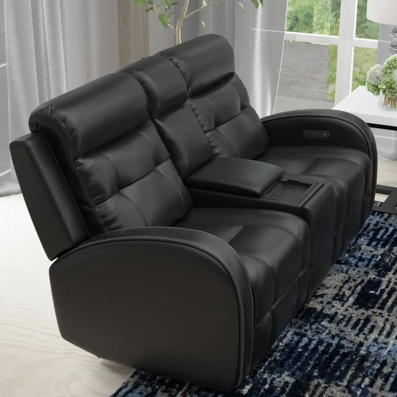Cosmo Black Reclining Living Room Set