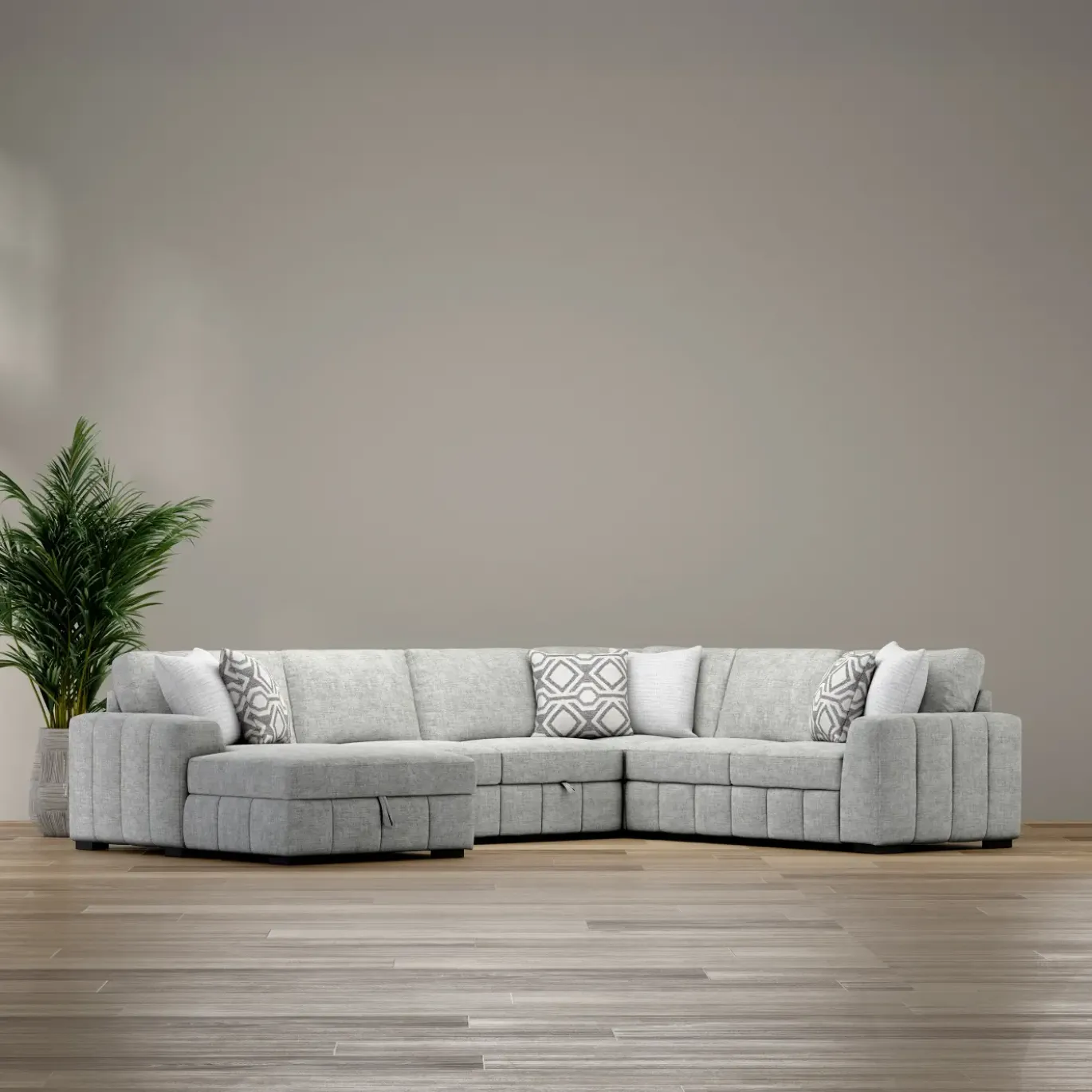 Dreamscape 4pc Sleeper Sectional with LAF Storage Chaise
