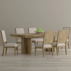 Durian Extendable Trestle Dining Table & 6 Side Chairs