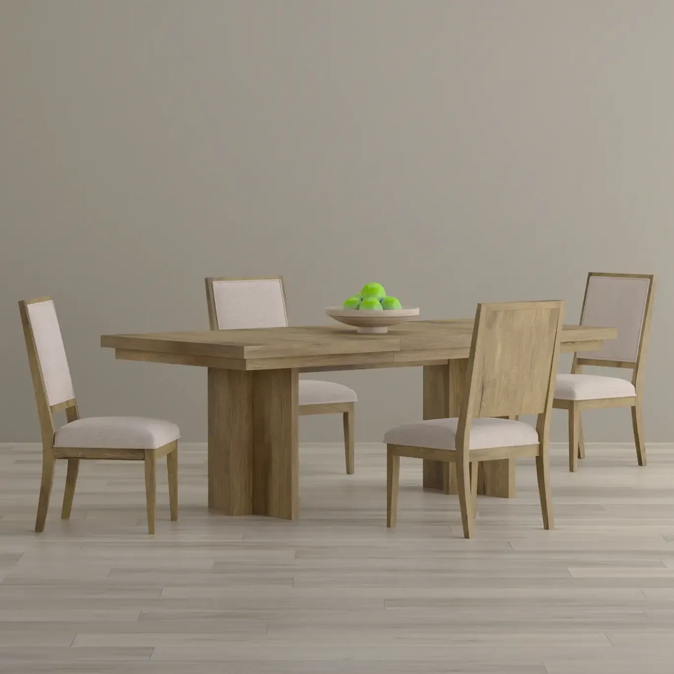 Durian Extendable Trestle Dining Table & 4 Side Chairs