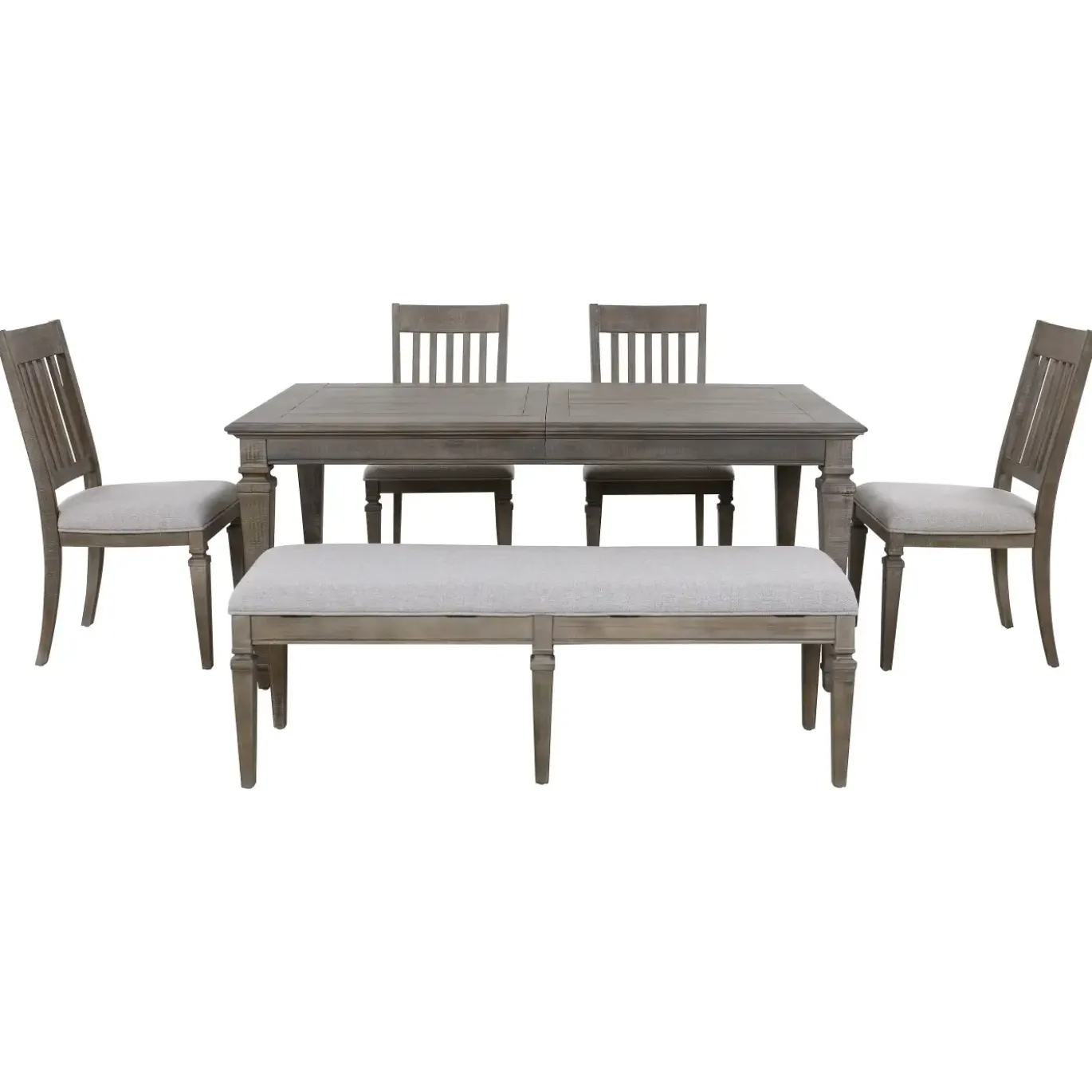 East Bay Extendable Dining Table, 4 Side Chairs & Bench