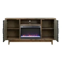 Everett 66 Inch Crystal Only Fireplace Console