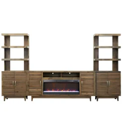 Everett 77" Inch Fireplace Console & 2 Piers