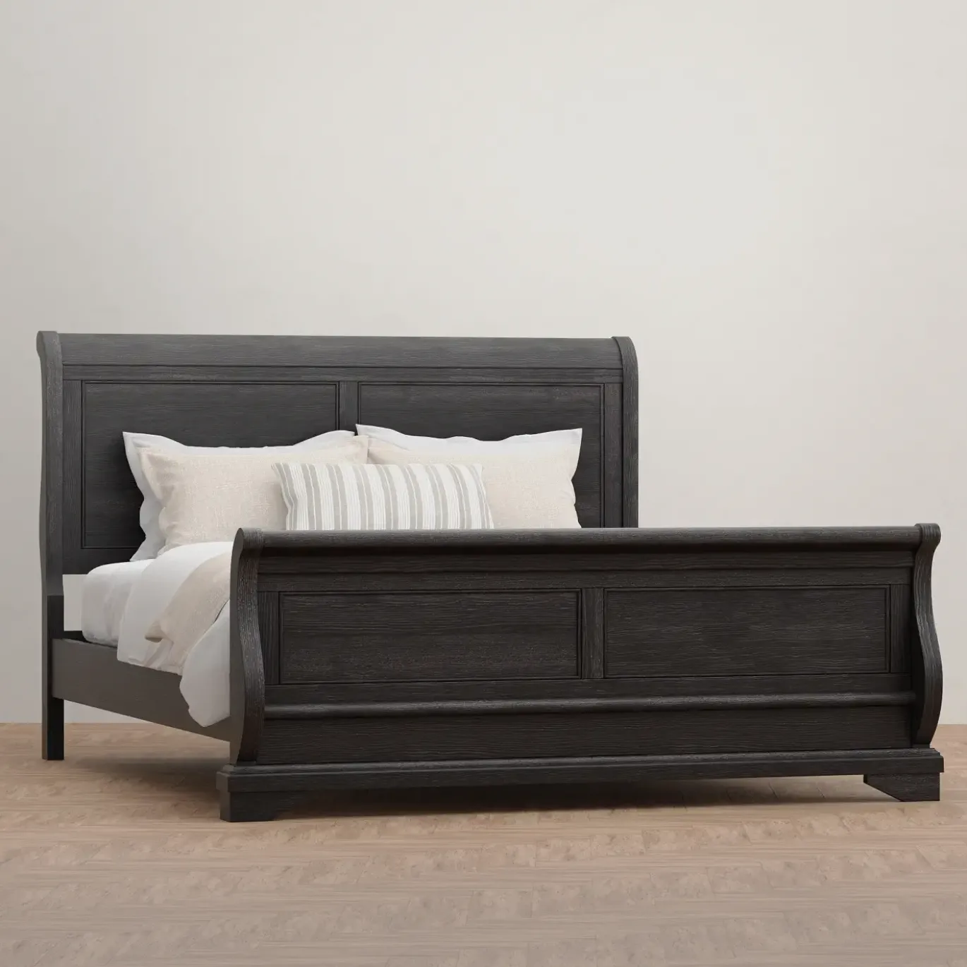 Fallston California King Sleigh Bed, Dresser, Mirror, Nightstand
