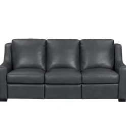 Fulton Leather Living Room Set Power Sofa & Power Loveseat