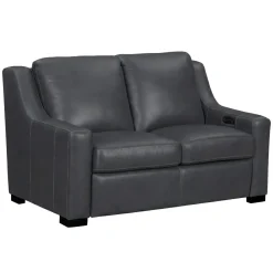Fulton Leather Living Room Set Power Sofa & Power Loveseat