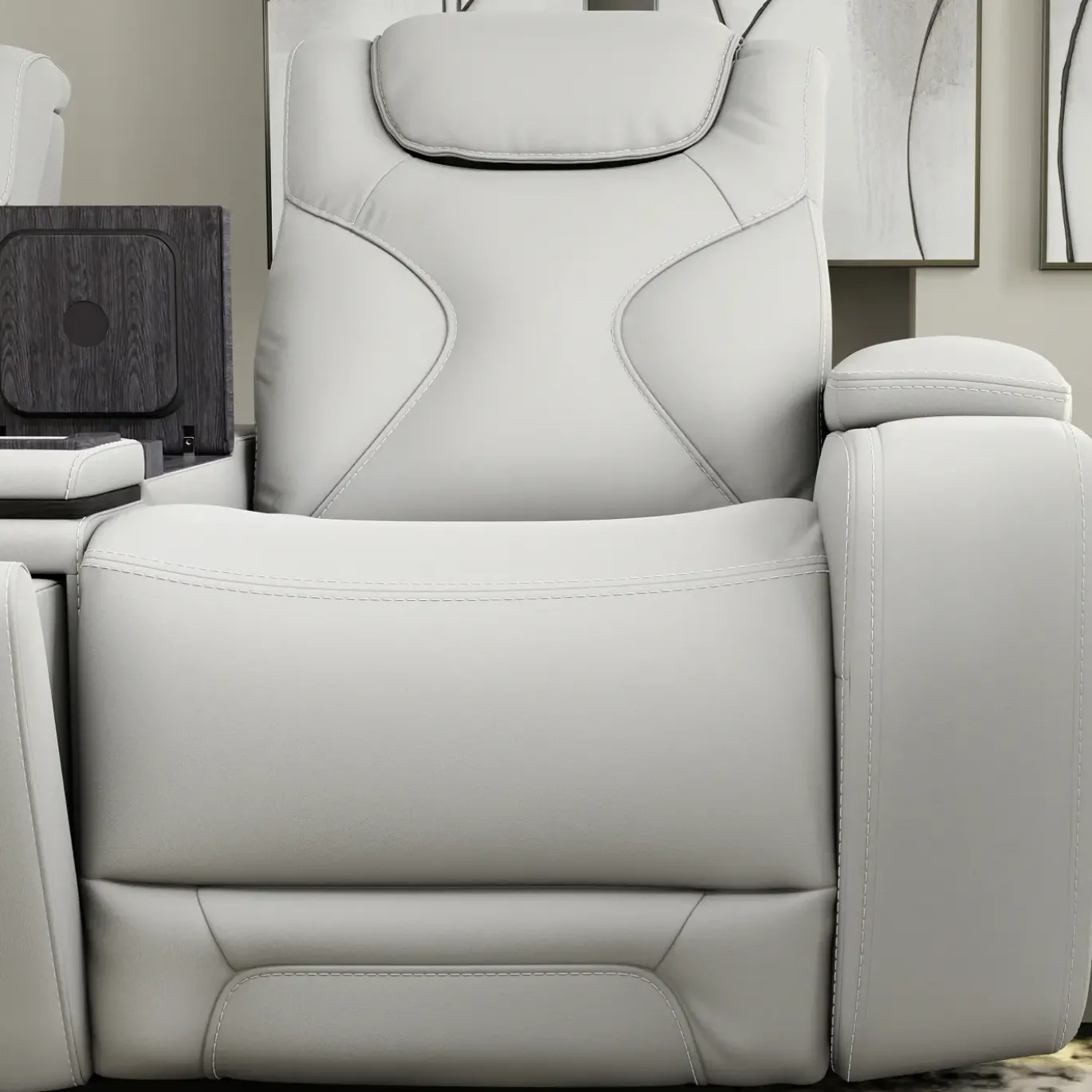 Jet White Leather Motion Sofa & Loveseat Set