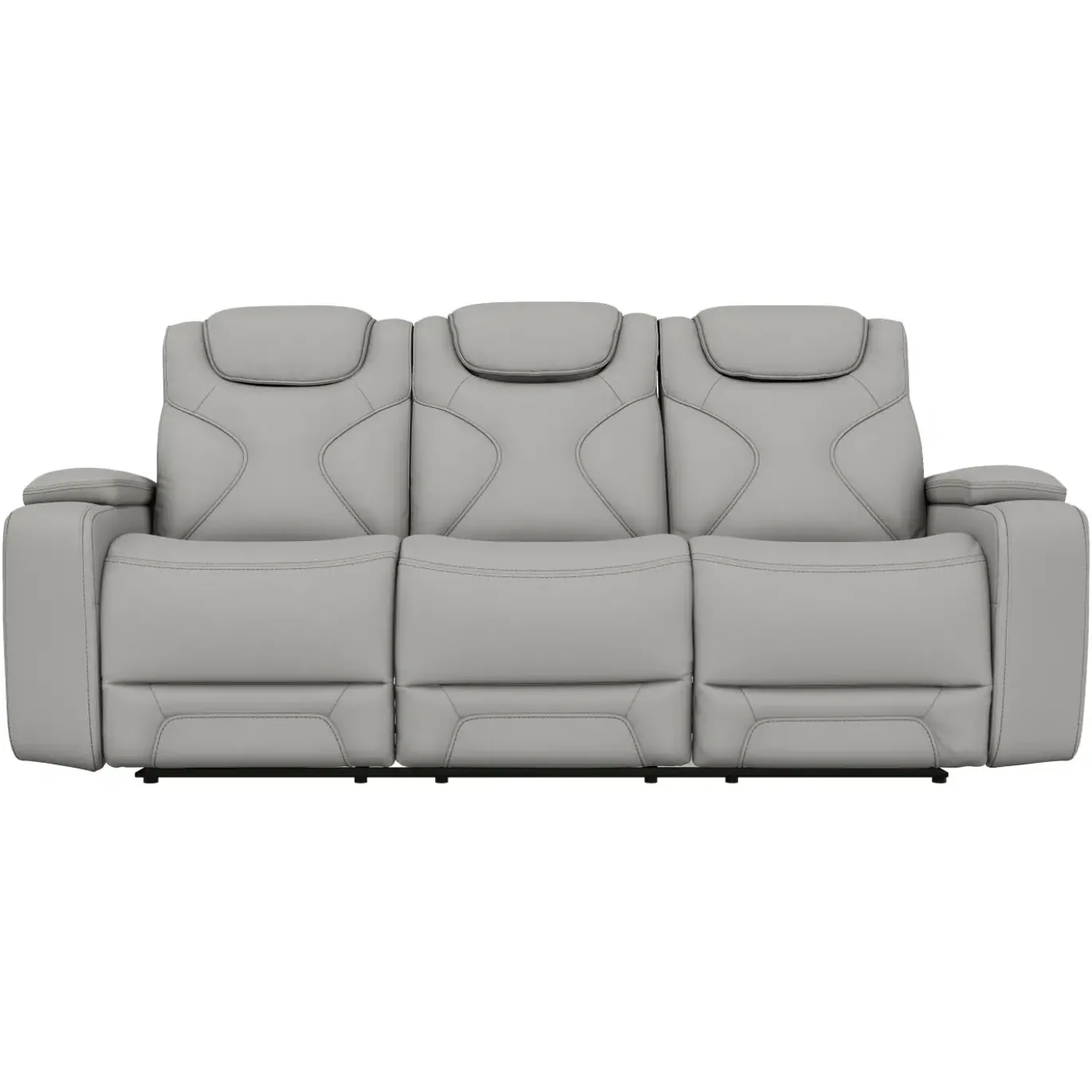 Jet White Leather Motion Sofa & Loveseat Set