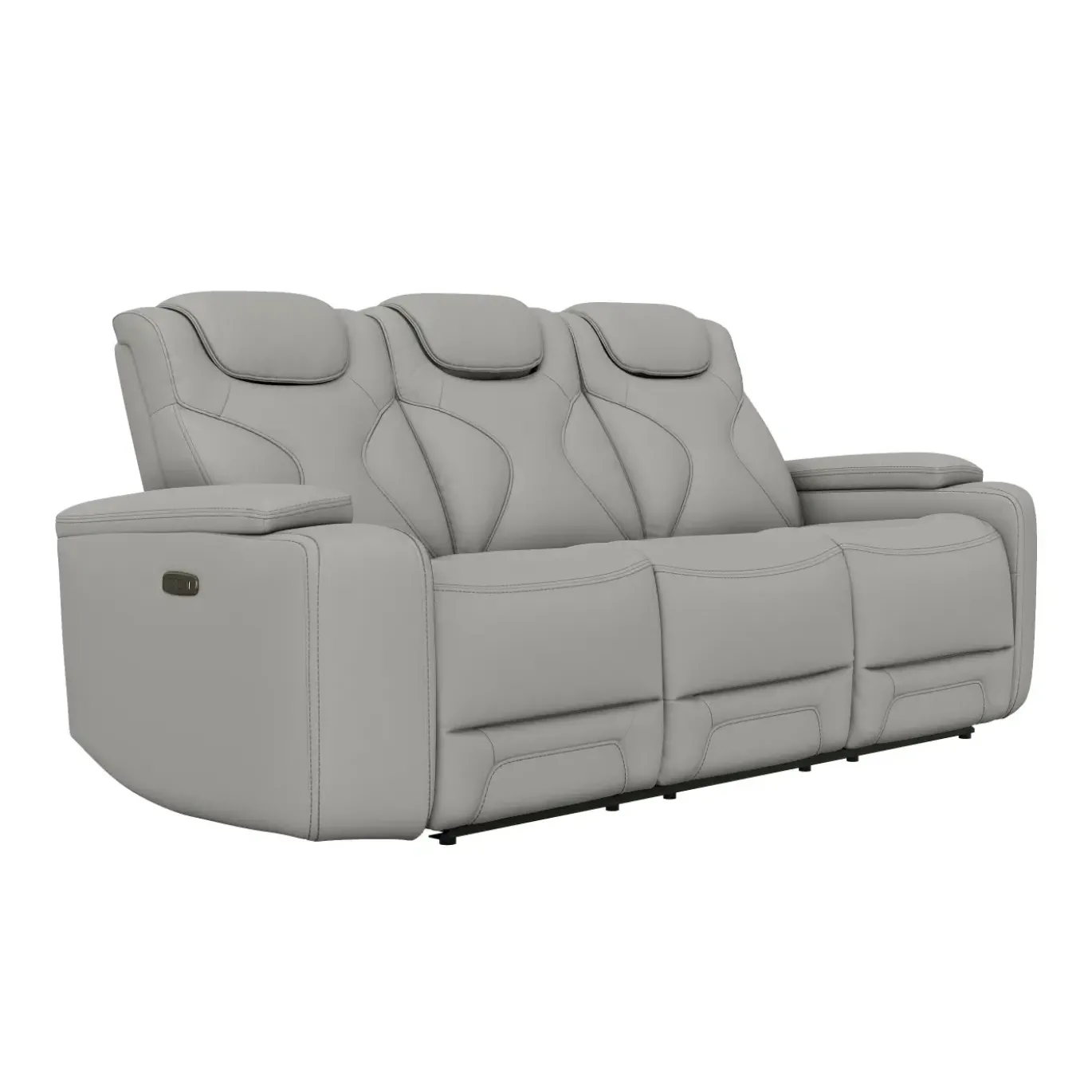 Jet White Leather Motion Sofa & Loveseat Set