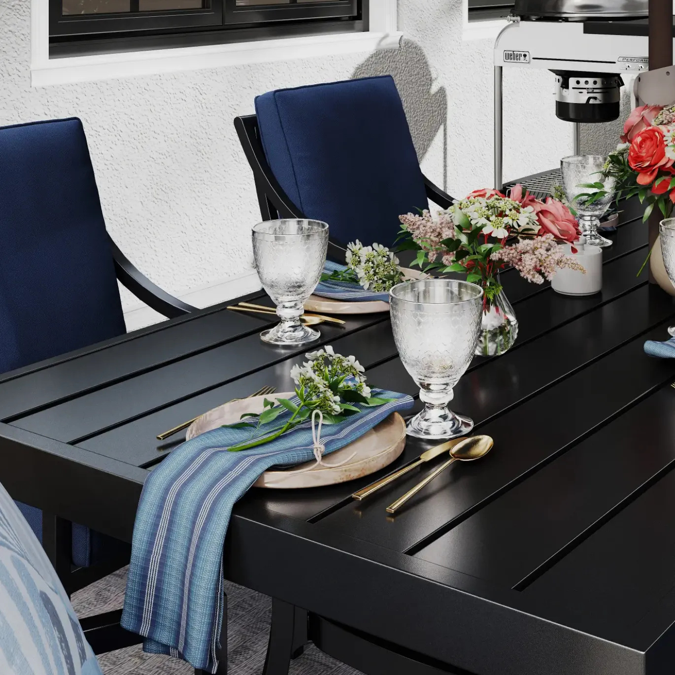 Lagoon Outdoor Dining Set-New! 7pc Dining Set: Table, 4 Arm Chairs& 2 Swivel