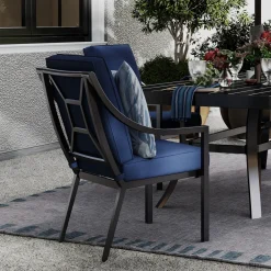 Lagoon Outdoor Dining Set-New! 7pc Dining Set: Table, 4 Arm Chairs& 2 Swivel