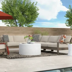 Lahaina Outdoor Seating Set 4pc Sectional: LAF Loveseat, RAF Loveseat, Corner & Armless Chair