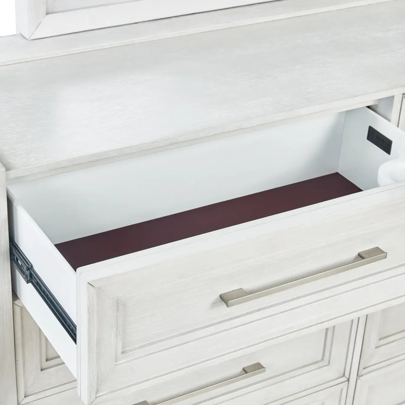 Laurel King Bench Storage Bed, Dresser, Mirror & Nightstand