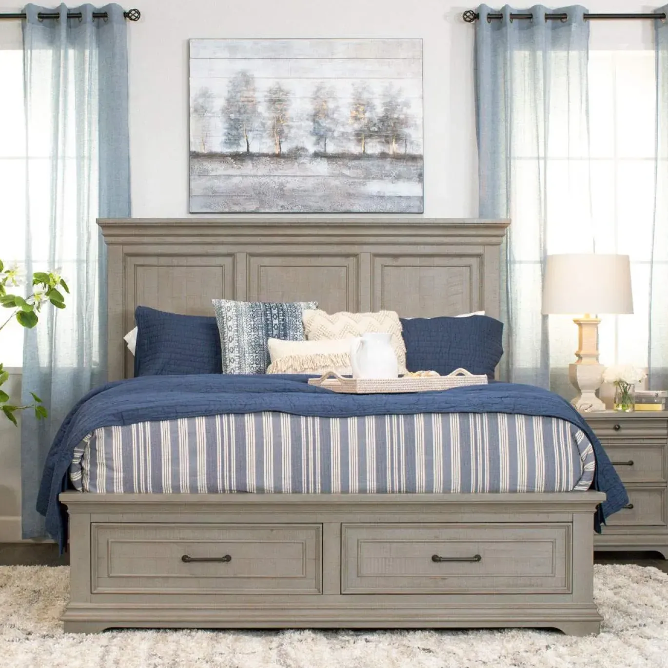 Legion Eastern King Storage Bed, Dresser, Mirror, Nightstand