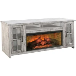 Levi Media Console & Log Fire Insert