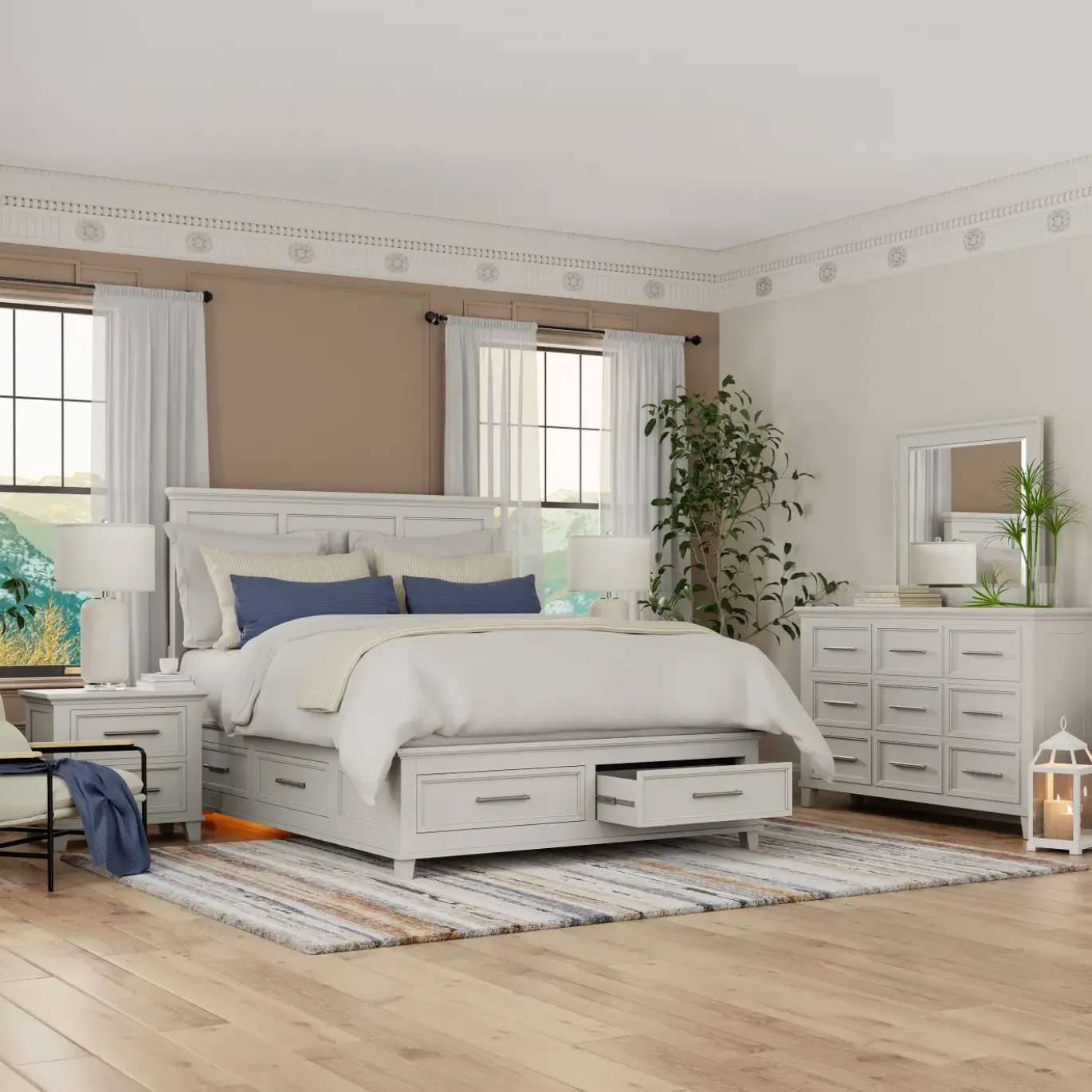 Mayfair Ivory Storage Bedroom Set