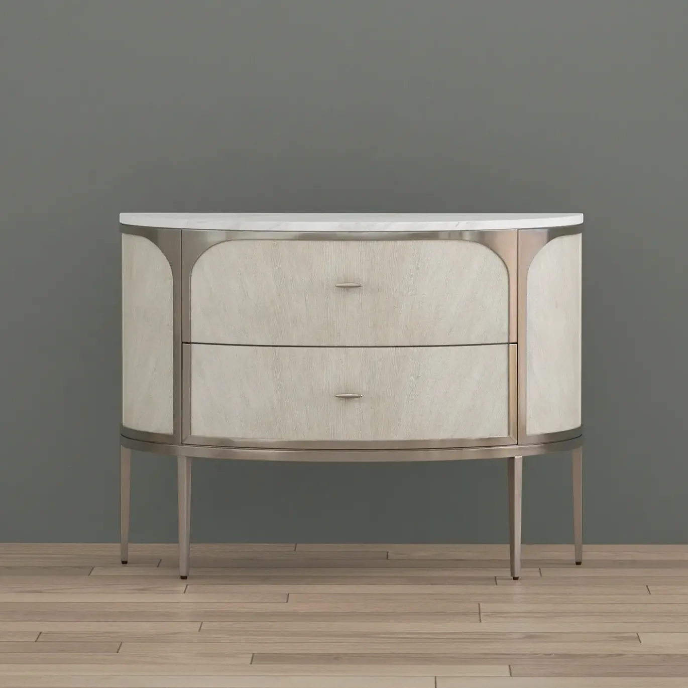 Modern Mood Two Drawer Demilune Nightstand