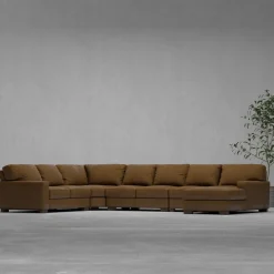 Monarch 5pc Leather Sectional with Right Chaise