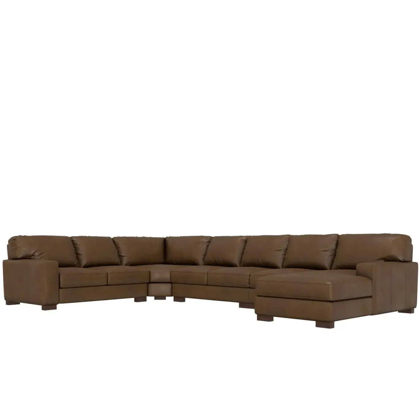 Monarch 5pc Leather Sectional with Right Chaise
