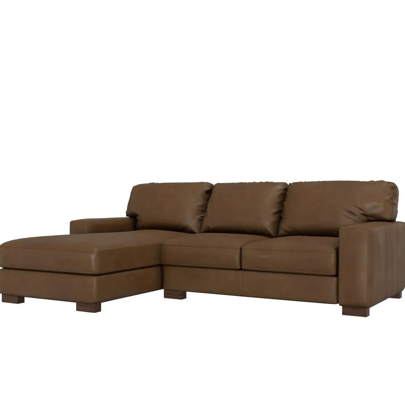 Monarch 2pc Leather Sofa Chaise with Left Chaise