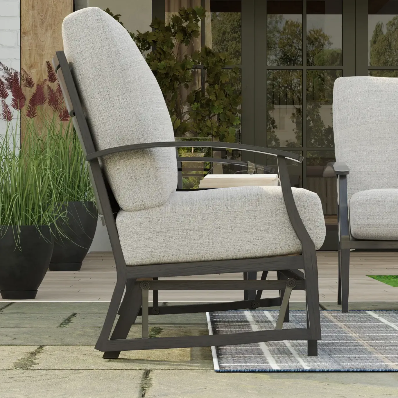 Monterey Outdoor Living Set 2pc Set: Outdoor Sofa & Glider Loveseat