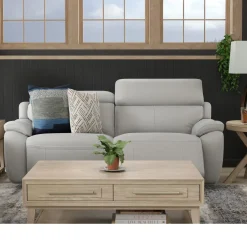 Nixon-New! Leather Power Loveseat